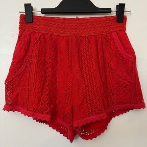 MIAMI/FRANCESCA’S Red Lace Shorts